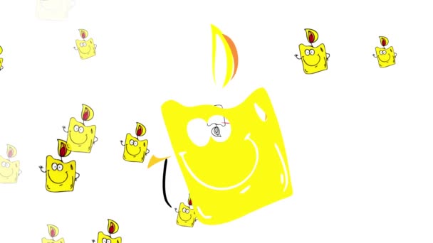 Éléments plats rebondissants formant des chandelles brûlant une flamme jaune rouge placée comme décoration et ornement pour Noël flottant lentement suggérant qu'ils sont sur l'eau créant une ambiance tranquille festive