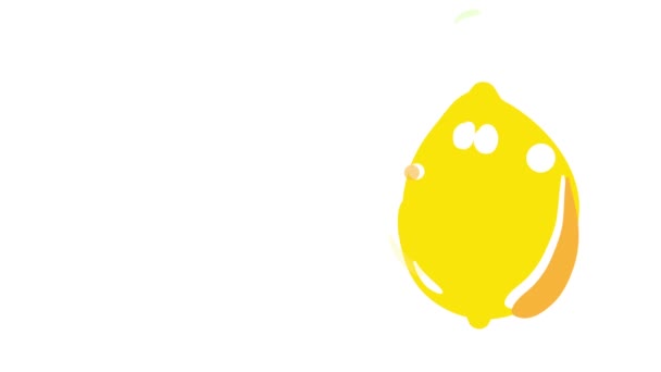 以成熟的黄色柠檬为装饰水果或异国情调食物配料的快速抽动效果与维生素C的最佳来源以保持健康饮食 — 图库视频影像