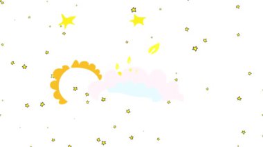 Konukların pastaya katılıp mumları üfleyip doğum günü çocuğu için şarkı söylemelerini bekleyen çocuklarla eğlencenin doğrusal ölçeklendirme animasyonu