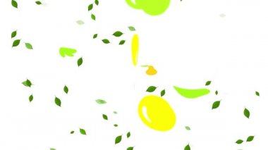 Zıplayan yassı elementler lezzetli kahvaltı atıştırmalıkları için masaya konan sulu tropikal meyveler beslenme ve sağlıklı tüketme proteini ve iyi şekerleri teşvik eden vitamin dolu güveç tatları.