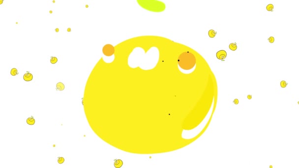 Speed Ramping Slide Animation Group Oranges Floating Little Yellow Dots — Stock video