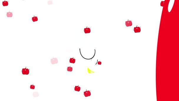 Bouncing Płaskie Elementy Tworzące Sketchy Concept Art Red Peppers Poruszanie — Wideo stockowe