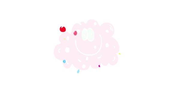 Motion Elements Forming Home Gebakken Cupcake Met Kleurrijke Snoep Sprinkles — Stockvideo