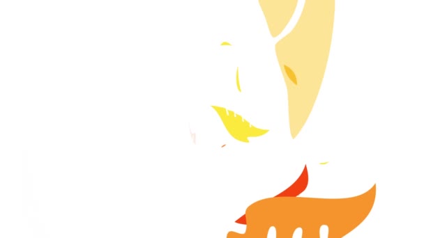 金黄相间的秋叶线形弹射与纺纱动画 从一位退休园艺师那里收集树叶 建议他热爱自然 特别是秋天季节 — 图库视频影像