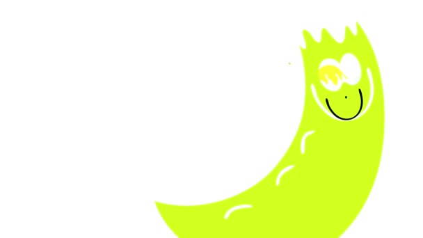 Mise à l'échelle facile ralentissant avec l'animation d'effet de printemps de la banane délicieuse verte hors du congélateur pour faire le jus végétalien fait maison congelé ou Smoothie utilisant d'autres ingrédients naturels pour la boisson rafraîchissante savoureuse sur le petit déjeuner sain