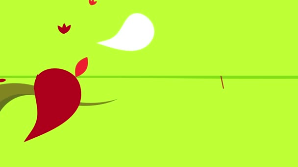 Movimento Inercial Elementos Simples Formando Pássaro Vermelho Exótico Com Olhos — Vídeo de Stock