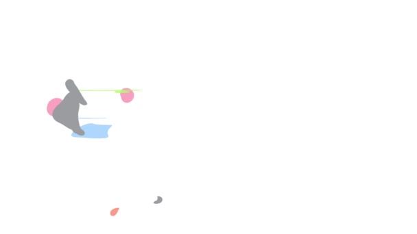 Инерциальный Прыжок Спин Эффект Анимация Рождественской Открытки Передняя Крышка Симпатичным — стоковое видео