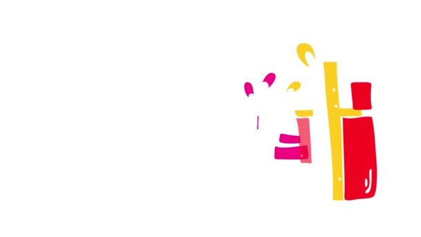 Skalieren Einfache Verlangsamung Mit Frühlingseffekt Animation Von Zwei Skizzenhaften Handgefertigten — Stockvideo