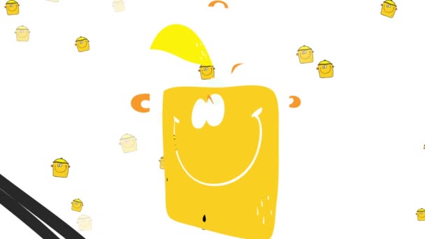 Bezwładny Bouncing Happy Golden Casseroles Pływające Wszędzie Gotowanie Zdrowej Żywności — Wideo stockowe