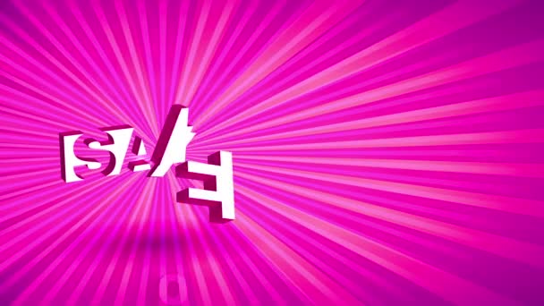 Soepele Animatie Met Lente Spin Effect Van Fuchsia Zonneschijn Mark — Stockvideo