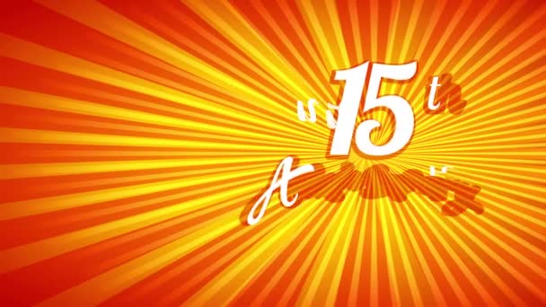Smooth Animation Spring Spin Effect 15Th Anniversary Event Headline Sunburst — 비디오