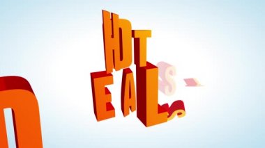 Büyük Turuncu 3D Harflerle Beyaz Arkaplan Üzerinde Çapraz Konumlandırılmış En İyi Satış İlanı Oluşturan Elementlerin Önerisi