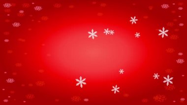 Kırmızı Sahne Üzerinde Flake ile çevrili yeni yıl ve Xmas Takas kavramının bahar efekti ile yavaşlama