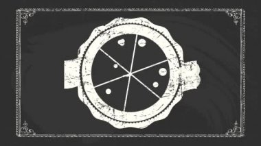 Lezzetli İtalyan Mutfak Pizzacısı için hazırlanmış, içinde malzemeler ve çıtır çıtır çıtır çıtır pizza reklamları olan siyah kaotik pizza reklamının bahar zıplaması.