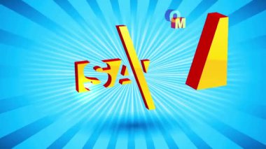 Zıplama, mavi güneş patlamasının durağan kaydırağıyla birleşince özel indirimde% 20 ila% 50 arası indirim ve soyut harf.