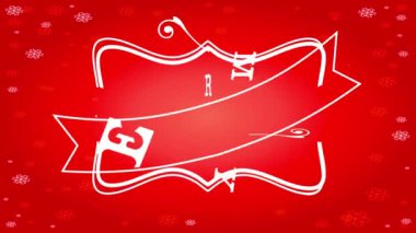 Beyaz Vahşi Batı amblemi ve Kırmızı Karlı Arkaplan Üzerindeki Mektuplarla Mutlu Noeller temalı bir tebrik kartı besteleme emri