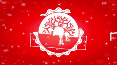 Sezonun Dönüşü ve Ölçeklendirmesi Xmas Fantazi Rozetli Sancak Satma ve Kırmızı Sahnede Flake Azalma