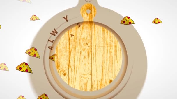 Linear Scaling Animation Old Italian Pizzeria Sign Board Offering Always — Stock Video