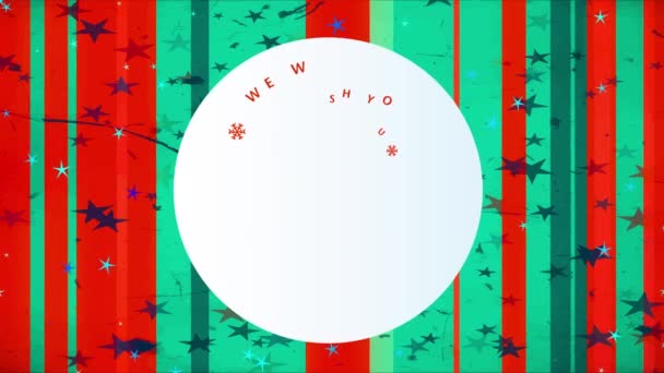 圣诞及新年联姻的线性缩放动画配色卡片及星座装饰图案场景 — 图库视频影像
