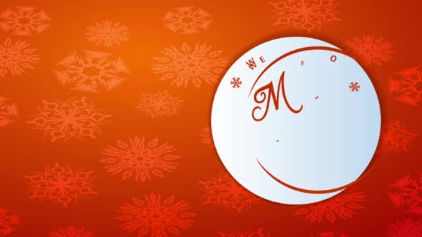 Spinning Bouncing Elements Crea Navidad Nuevo Período Felicitación Postal Con — Vídeos de Stock
