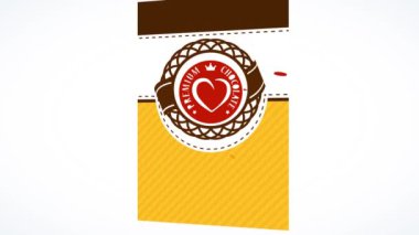 Sevgililer Günü 'nün Yaylı Efektiyle Animasyonu Yavaşlatmak Çikolata Kalp Bombası Klasik Simge Dekorasyon Arkaplanı Çizgili Çizgili Katman