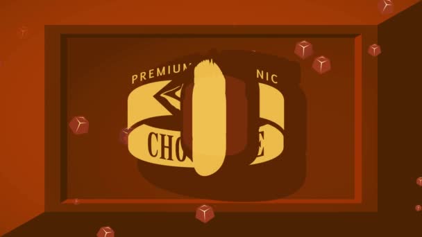 Inerciální Odrazit Točit Animace Fantazie Organické Kakao Bar Mark Koncept — Stock video