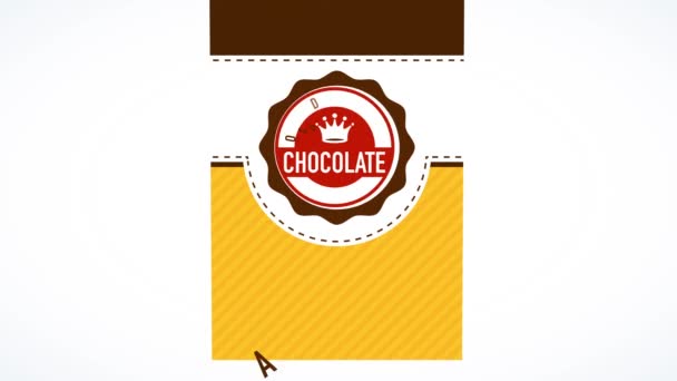 Springing Element Bewegende Een Bestelling Pakket Kunst Voor Ambachtelijke Chocolade — Stockvideo