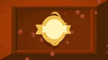 Doğal İçecek Ürünlerinin Atalet Zıplama ve Döndürme Animasyonu. Savory 3D Gıda Şeklinin Üzerinde Yuvarlak Kabile Biçimi Sembolü.