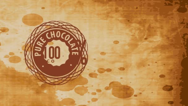 Scaling Easy Slowing Spring Effect Animation Old Chocolate Product Trademark — Stock Video