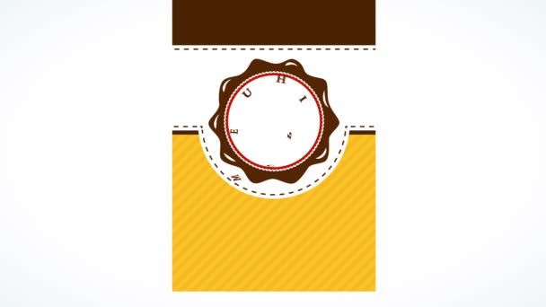 3つの異なる層で作られたプレミアムチョコレートカップケーキパッケージを形成する要素の動きと光沢のあるトッピンググラフィックおいしい外観を与える — ストック動画