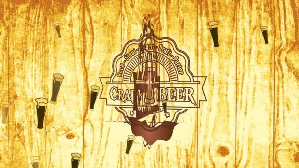 Αδρανής Αναπήδηση Bounce Animation Carved Timber Signpost Craft Beer Distillery — Αρχείο Βίντεο