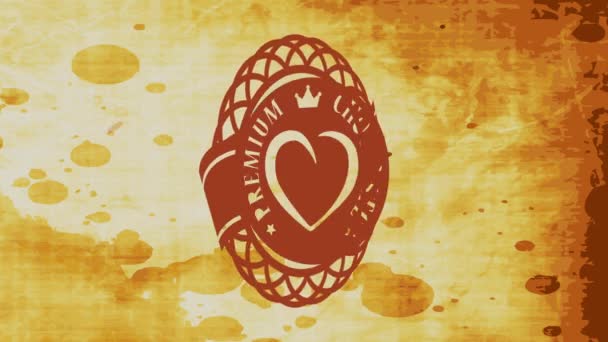 Рух Елементів Формування Преміум Шоколадної Вивіски Серцем Коронною Графікою Всередині Ліцензійні Стокові Відеоролики