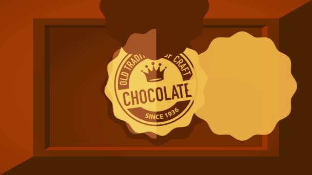 Movimento Dos Elementos Que Formam Conceito Tradicional Embalagem Chocolate Ofício — Vídeo de Stock
