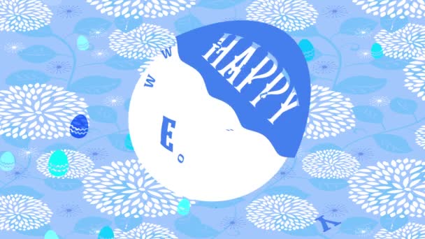 Bouncing Flat Elements Forming Wish Yourself Happy Easter Girly Calling — Stock Video