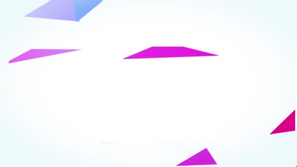 紫色绿松石色和3D多边形装饰层元素形成迪斯科风格快乐复活节贺卡的运动 — 图库视频影像