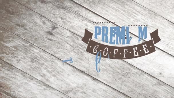 Kahve Seti Oluşturan Basit Elementlerin Eylemsizlik Hareketi Müşterilere Bugün Ahşap — Stok video