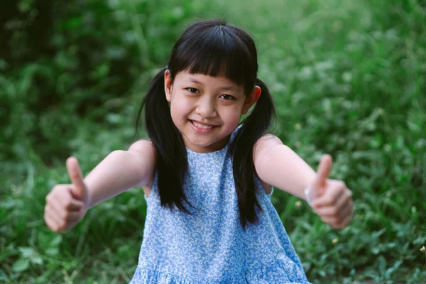 Retrato Una Feliz Sonriente Niña Asiática — Foto de Stock