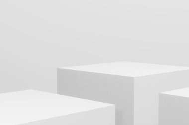 Ürün, 3d oluşturma, 3d illüstrasyon, minimal tasarım boş alan için beyaz podyum.