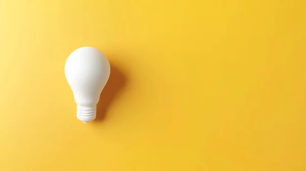 Ideas Concepts Creativity Inspiration White Lightbulb Yellow Background Copy Space — Stock Photo, Image