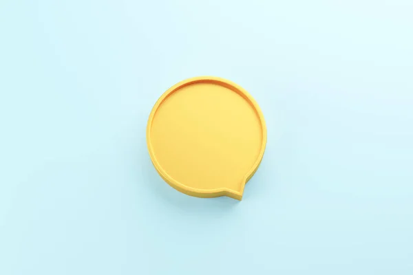 Blank Yellow Speech Bubble Pin Blue Background Render — Stock Photo, Image