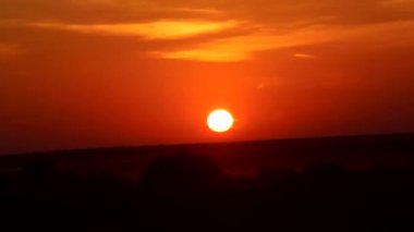 Hindistan 'ın Jaisalmer, Rajasthan çölünden gün batımı manzarası