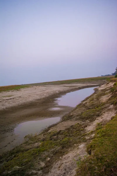 Rio Brahmaputra Chamado Luit Dilao Assam Rio Brahmaputra Seco Golaghat — Fotografia de Stock