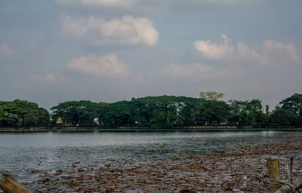 Sibsagar Lake Covered Lotus Leaf Admire Lovely Architecture Sibsagar - Stock-foto