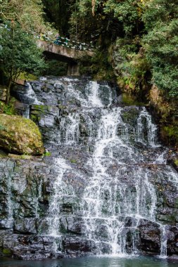 Beautiful Elephant Falls, the Three steps water falls, in Shillong, Meghalaya, East Khasi Hills, India