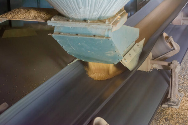 silo elevator conveyor system for grain, conveyor belt of silo.