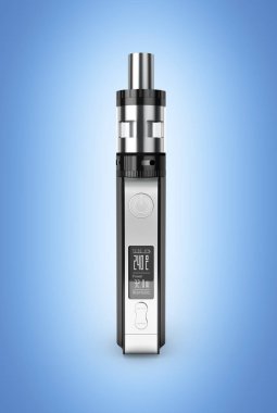 Elektronik sigarasını kutusu modu izole mavi degrade arka plan 3d