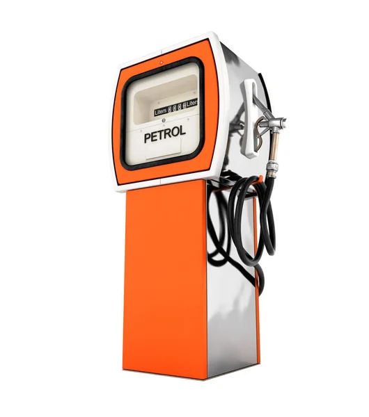 Pompa Paliwa Retro Orange Bez Cienia Białym Tle Tła — Zdjęcie stockowe