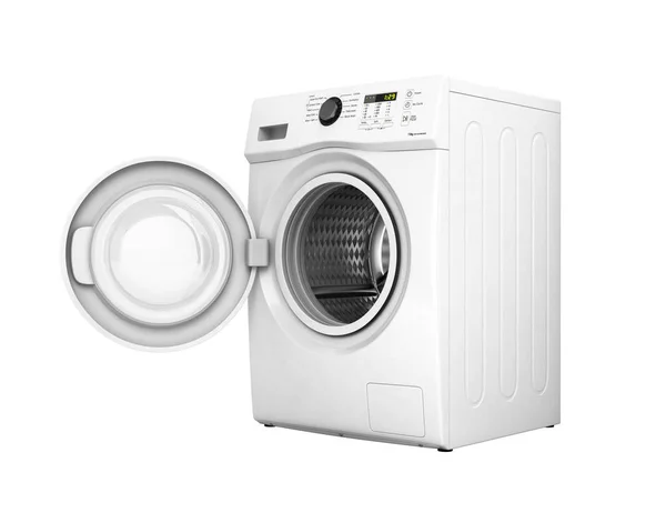 Waschmaschine Mit Offener Tür Ohne Schatten Auf Weißem Hintergrund Illustration — Stockfoto