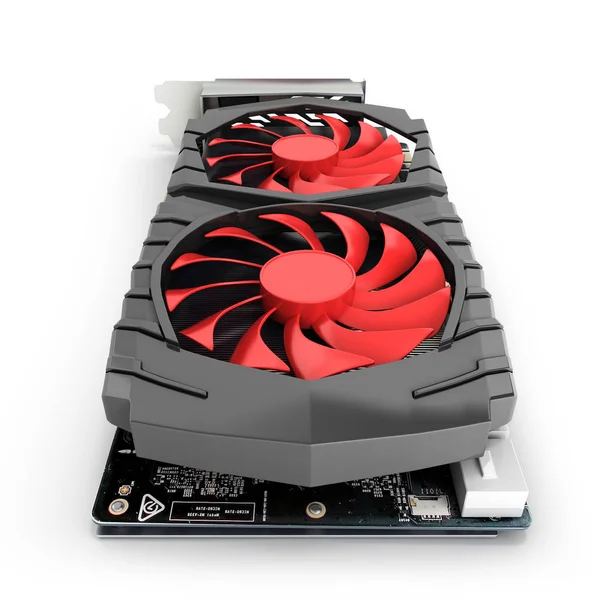 Video Graphic Card Gpu Isolated White Background Render — Stock Photo, Image