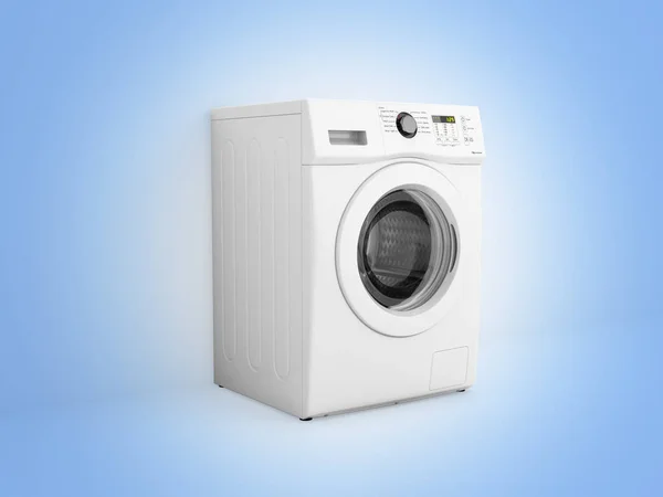 洗衣机在蓝色梯度背景3D — 图库照片